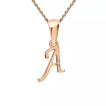 Золотая подвеска с фианитом