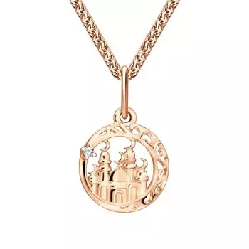 Золотая подвеска с фианитом