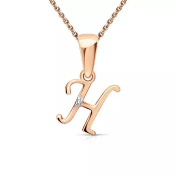 Золотая подвеска с фианитом