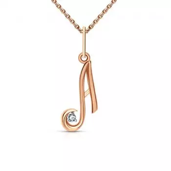 Золотая подвеска с фианитом