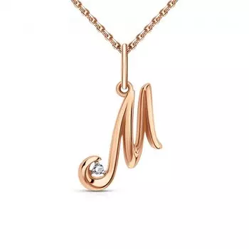 Золотая подвеска с фианитом