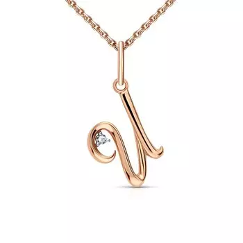 Золотая подвеска с фианитом