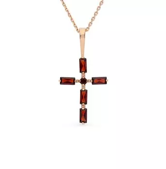 Золотая подвеска с гранатами природными