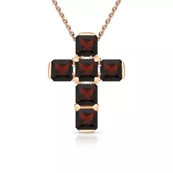 Золотая подвеска с гранатами природными