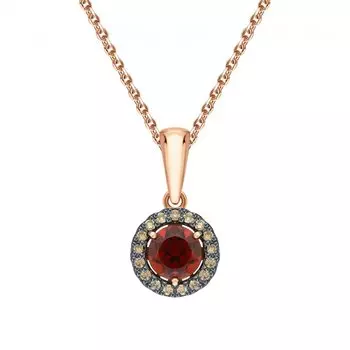 Золотая подвеска с гранатом и бриллиантами