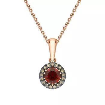 Золотая подвеска с гранатом и бриллиантами