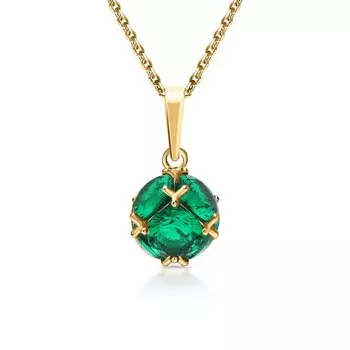 Золотая подвеска с изумрудами