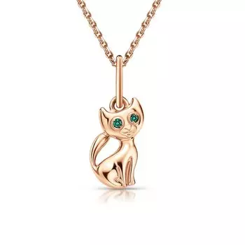 Золотая подвеска с изумрудами гидротермальными