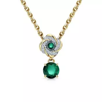 Золотая подвеска с изумрудами и бриллиантами