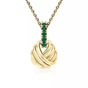 Золотая подвеска с изумрудами природными