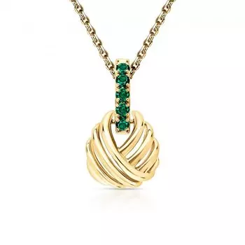 Золотая подвеска с изумрудами природными