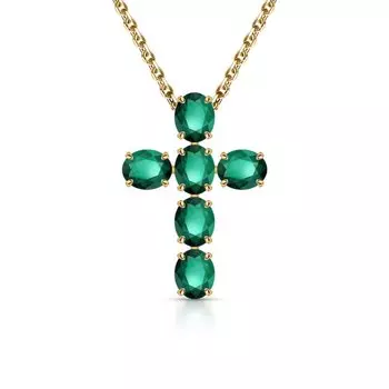 Золотая подвеска с изумрудами природными