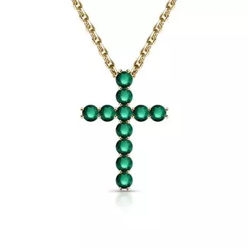 Золотая подвеска с изумрудами природными