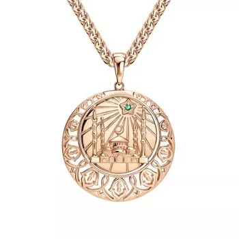 Золотая подвеска с изумрудами природными