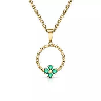 Золотая подвеска с изумрудами природными