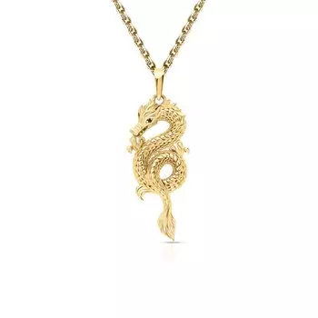 Золотая подвеска с изумрудами выращенными