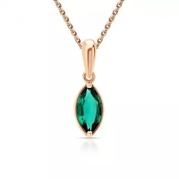 Золотая подвеска с изумрудами выращенными