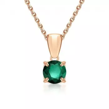 Золотая подвеска с изумрудами выращенными