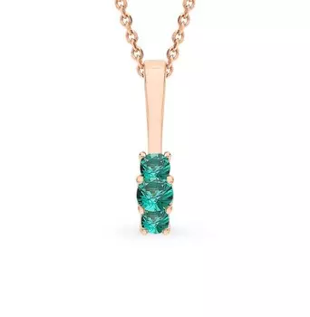 Золотая подвеска с изумрудами выращенными