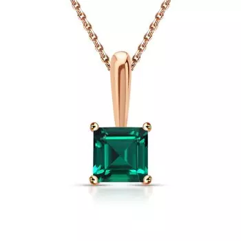 Золотая подвеска с изумрудами выращенными