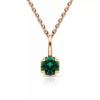 Золотая подвеска с изумрудами выращенными