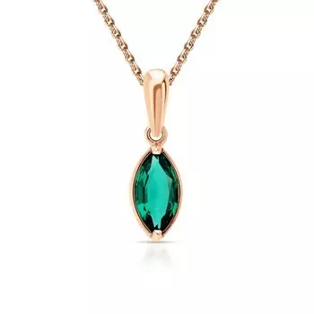 Золотая подвеска с изумрудами выращенными