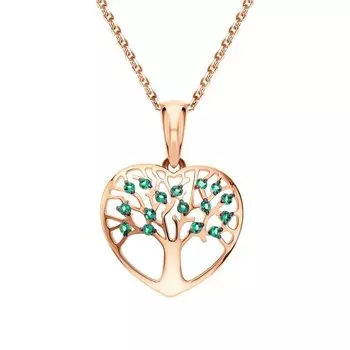 Золотая подвеска с изумрудами выращенными