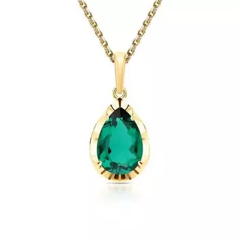 Золотая подвеска с изумрудами выращенными