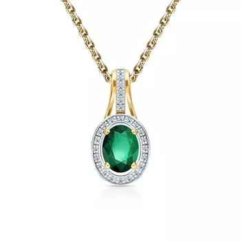 Золотая подвеска с изумрудом и бриллиантами