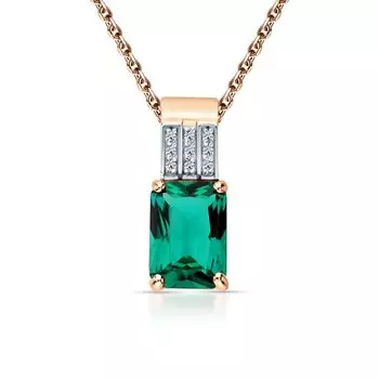 Золотая подвеска с изумрудом и бриллиантами