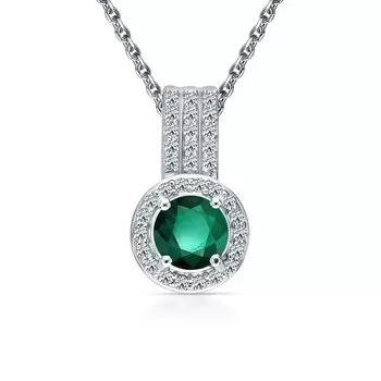 Золотая подвеска с изумрудом и бриллиантами