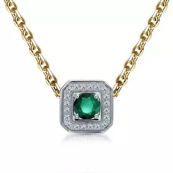 Золотая подвеска с изумрудом и бриллиантами