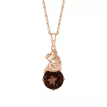 Золотая подвеска с кварцами дымчатыми природными