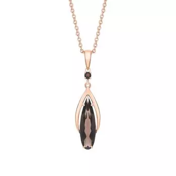 Золотая подвеска с кварцами дымчатыми природными