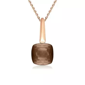 Золотая подвеска с кварцами дымчатыми природными