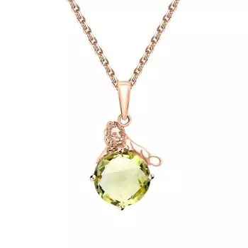 Золотая подвеска с кварцами природными