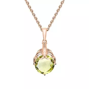 Золотая подвеска с кварцами природными