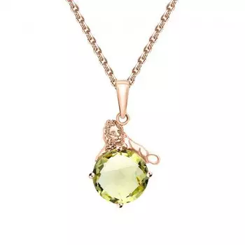 Золотая подвеска с кварцем