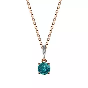 Золотая подвеска с наноситалом турмалин параиба