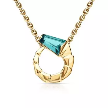 Золотая подвеска с наноситалом турмалин параиба