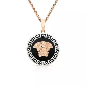 Золотая подвеска с ониксом природным