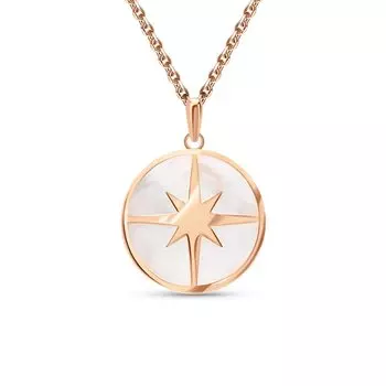 Золотая подвеска с перламутром природным