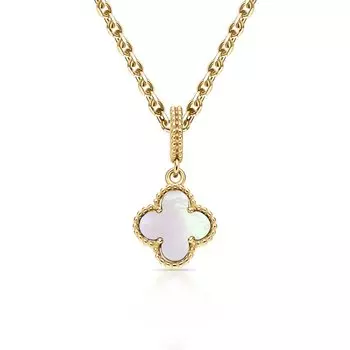 Золотая подвеска с перламутром природным