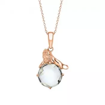 Золотая подвеска с празиолитом