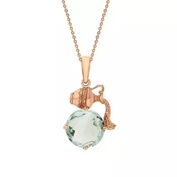 Золотая подвеска с празиолитом