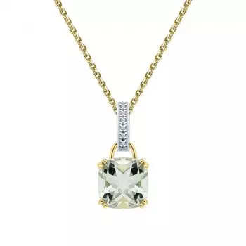 Золотая подвеска с празиолитом и бриллиантами