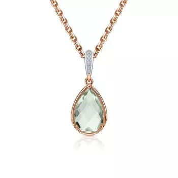 Золотая подвеска с празиолитом и бриллиантами