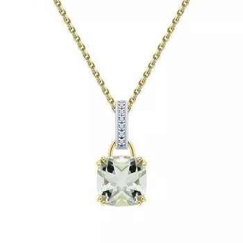 Золотая подвеска с празиолитом и бриллиантами