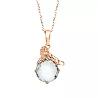 Золотая подвеска с празиолитом природным