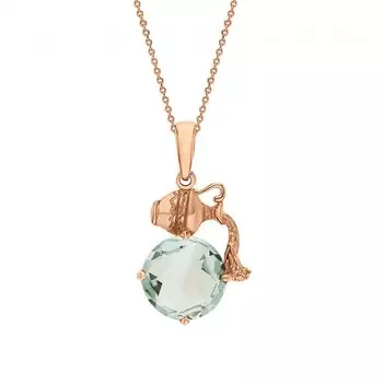 Золотая подвеска с празиолитом природным